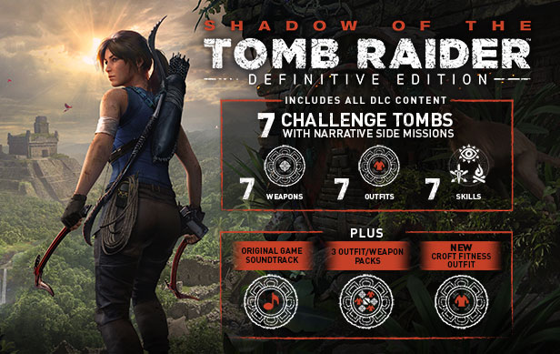 《古墓丽影11：暗影终极版/Shadow of the Tomb Raider: Definitive Edition》v1.0.492.0终极版|容量37.4GB|官方简体中文.国语配音|支持键盘.鼠标.手柄|赠音乐原声|赠多项修改器|赠38套衣服.全武器.7个通道技能全开.全DLC爆关.全收集存档